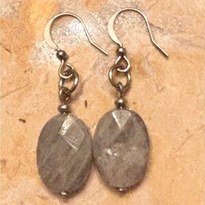 Faceted labradorite earrings in stainless steel